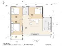 天井湖3室1厅1卫90㎡户型图