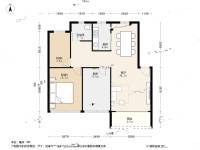 家和花园3室1厅1卫80㎡户型图