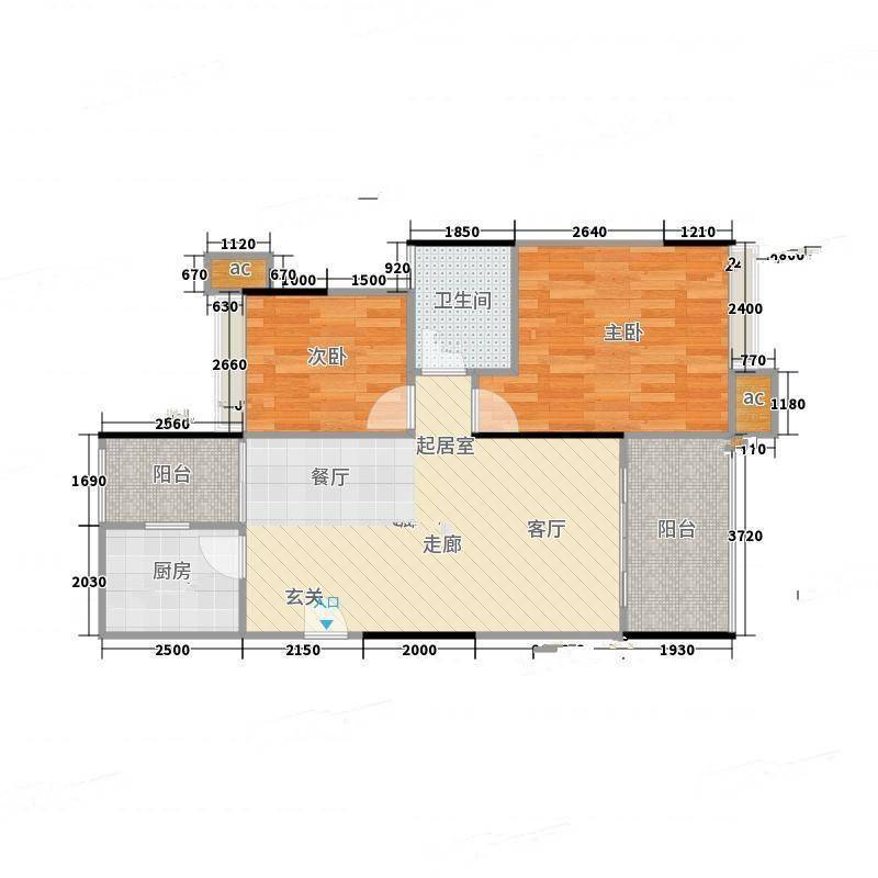 招商依山郡花园三期2室0厅0卫90㎡户型图