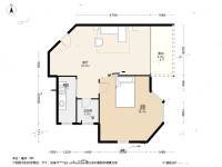 东都花园二区1室1厅1卫53.6㎡户型图