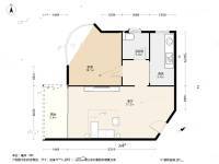 东都花园二区1室1厅1卫53.6㎡户型图