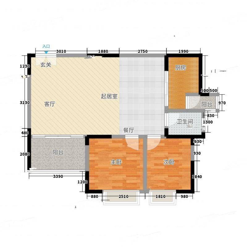 龙翔花园二期2室0厅0卫80㎡户型图