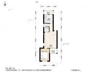 景贝北小区1室1厅1卫58㎡户型图