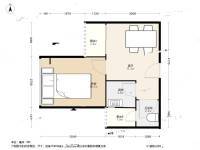 城投青莲公寓1室1厅1卫39.6㎡户型图