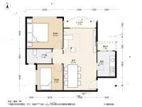 桂芳园二期2室1厅1卫68.1㎡户型图