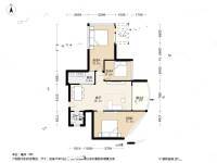 左庭右院南区3室1厅1卫75.8㎡户型图