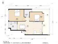 风临四季花园2室1厅1卫68.7㎡户型图