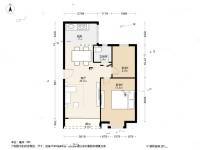 加洲花园2室1厅1卫60㎡户型图