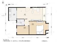 加洲花园2室1厅1卫55.5㎡户型图