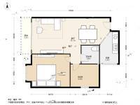 加洲花园2室1厅1卫57㎡户型图