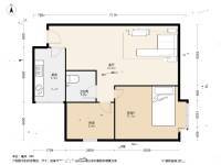 加洲花园2室1厅1卫56㎡户型图