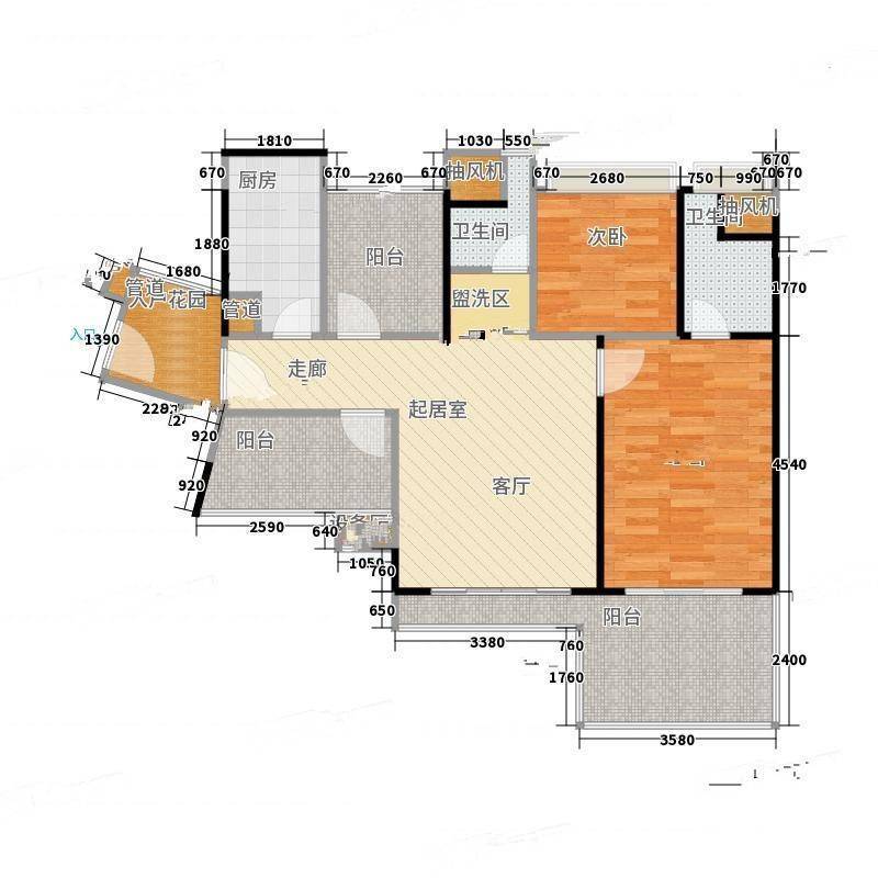 上品雅园2室0厅0卫88㎡户型图