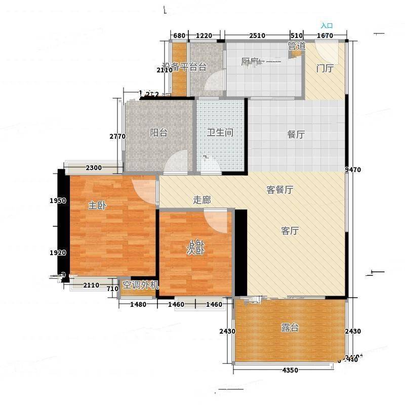 上品雅园2室0厅0卫88㎡户型图