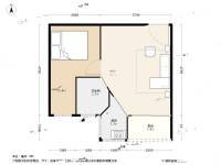 南方明珠花园1室1厅1卫44.7㎡户型图