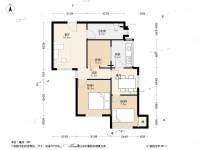 新秀村3室2厅1卫68.5㎡户型图