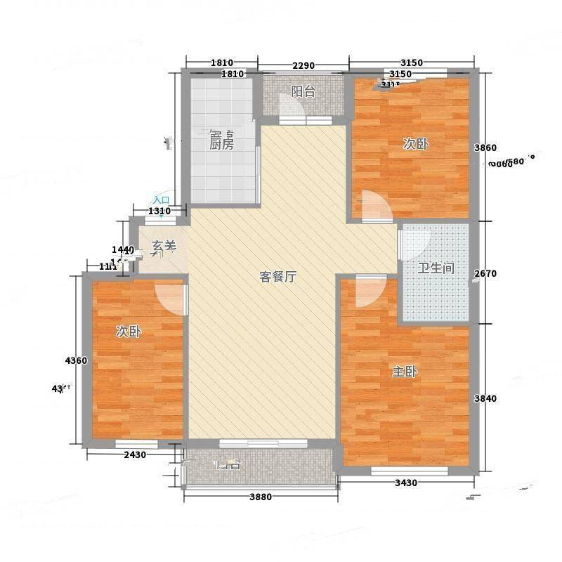 宝德花园3室0厅0卫112㎡户型图