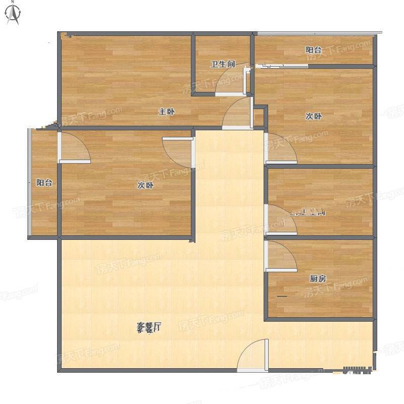 天域二期3室1厅0卫100㎡户型图