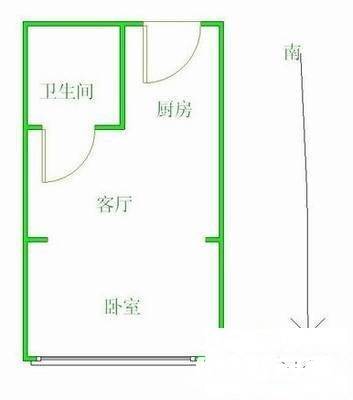 临芳苑1室1厅1卫50㎡户型图