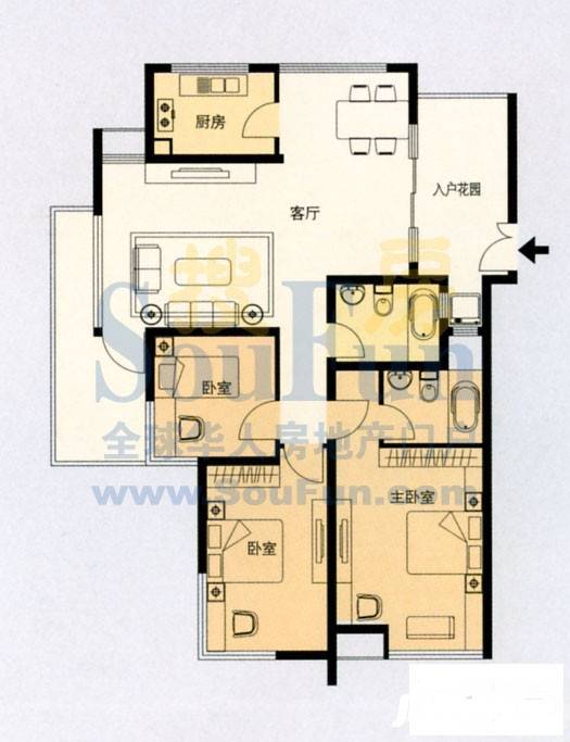 IALA自由水岸3室0厅0卫130㎡户型图