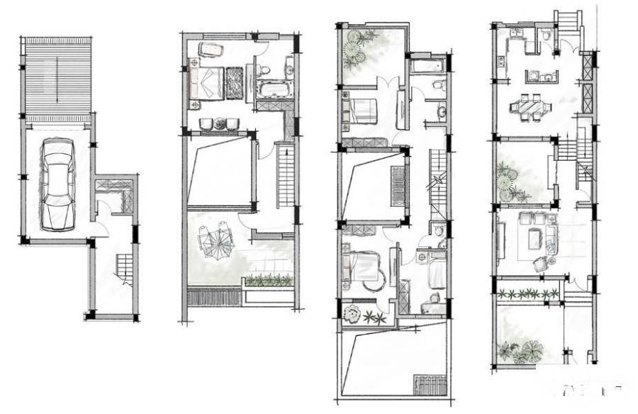 水墨江南4室3厅4卫210㎡户型图