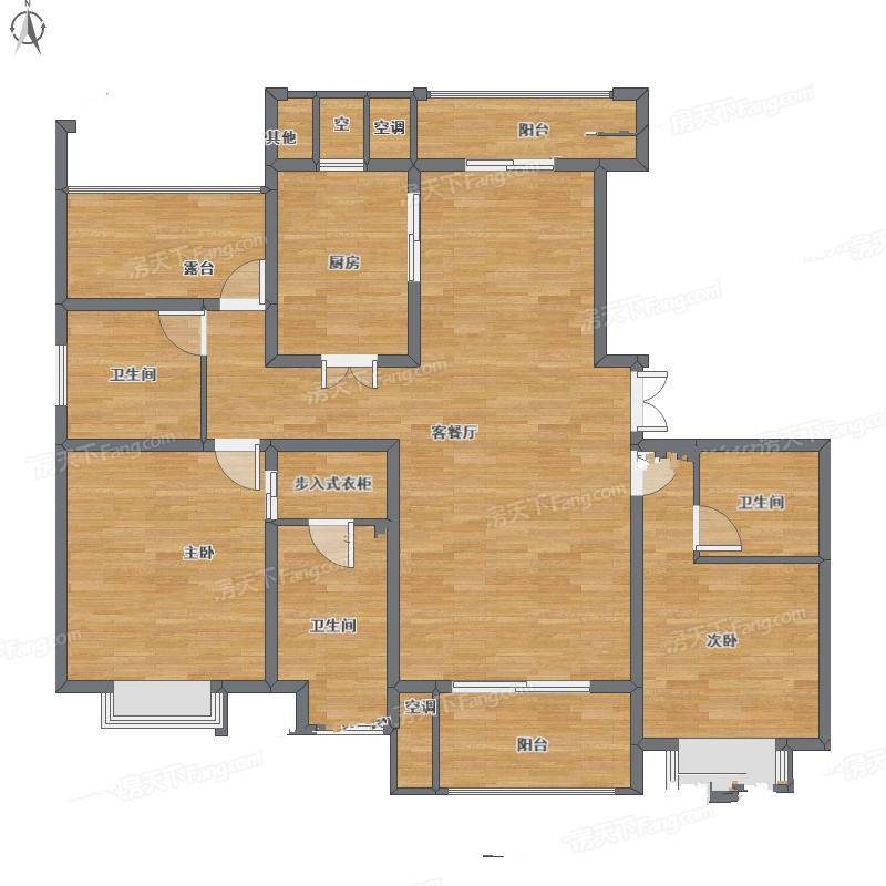 瀚河苑3室2厅0卫163㎡户型图