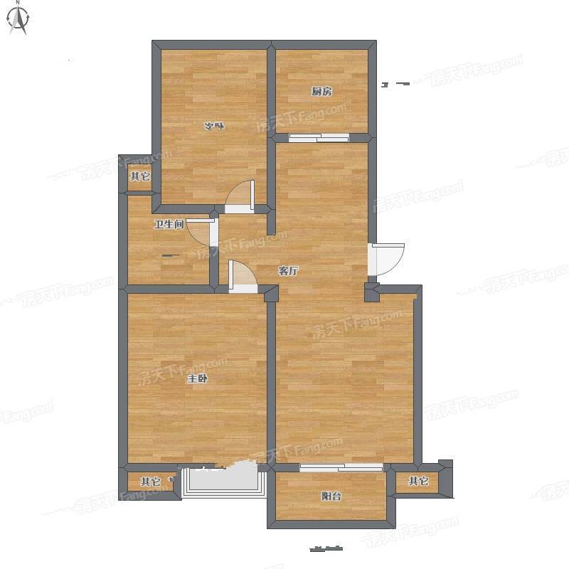 鼎欣城二期2室1厅0卫75㎡户型图