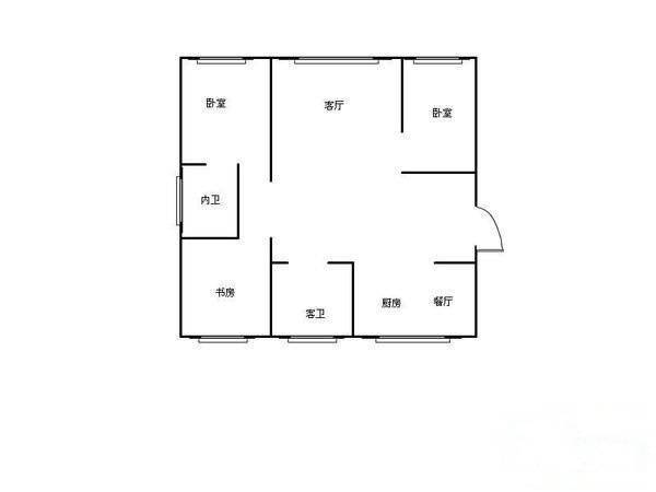 福星小区3室2厅2卫120㎡户型图