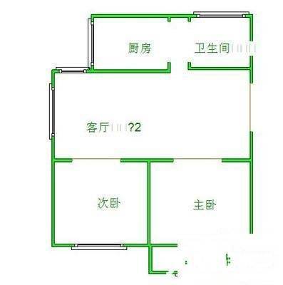 蚕桑地2室1厅1卫70㎡户型图