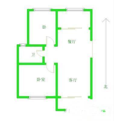 闻钟苑2室2厅1卫88㎡户型图