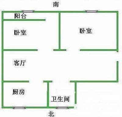 闻钟苑2室1厅1卫92㎡户型图