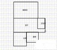 卫道观前2室1厅1卫68㎡户型图