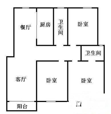 观前1号公寓3室2厅2卫146㎡户型图