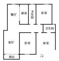 观前1号公寓3室2厅2卫146㎡户型图