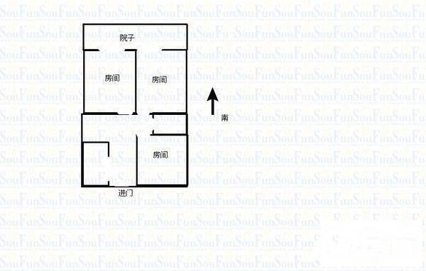 地方弄3室1厅1卫82㎡户型图