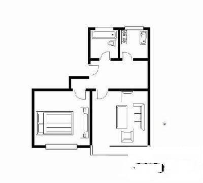 友新路小区2室1厅1卫70㎡户型图