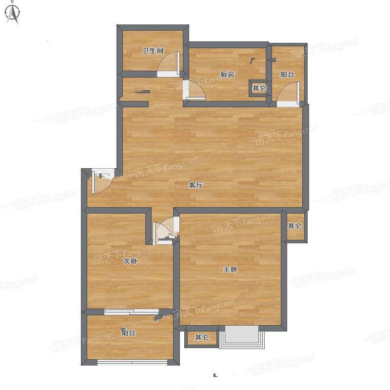 美田玫瑰992室1厅0卫79㎡户型图