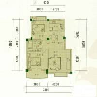 新世纪花园吴中2室2厅1卫90㎡户型图