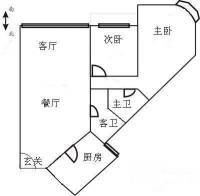 圣缇哥一期2室2厅2卫110㎡户型图