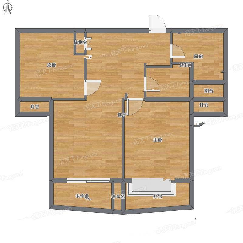 翡翠国际社区2室1厅0卫86㎡户型图