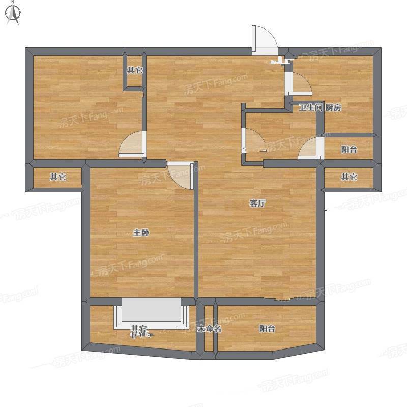 翡翠国际社区2室1厅0卫86㎡户型图