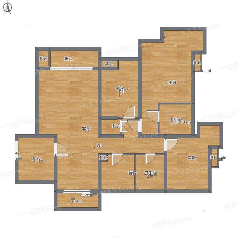 翡翠国际社区3室1厅0卫126㎡户型图