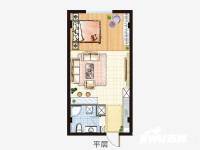 华东公寓1室2厅2卫58㎡户型图