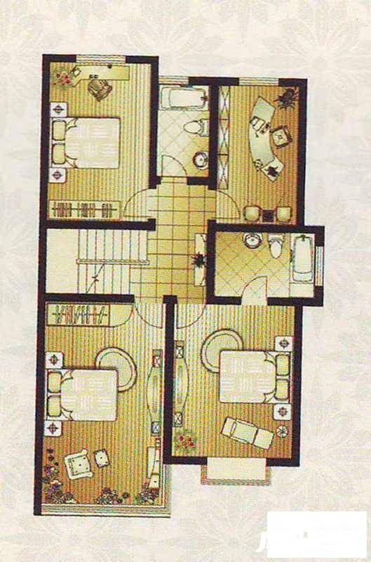 美田富尧山庄5室2厅4卫270㎡户型图