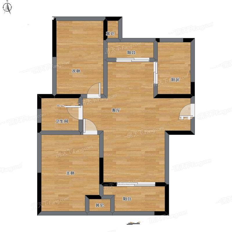 苏州新城金郡三期2室1厅0卫88㎡户型图