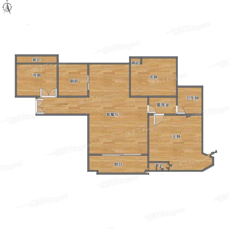 华辰嘉园商铺3室1厅0卫90㎡户型图