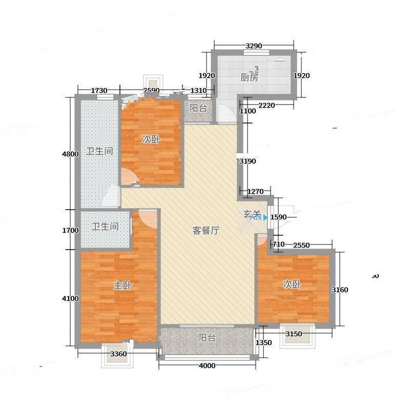 湖畔花园3室0厅0卫132㎡户型图