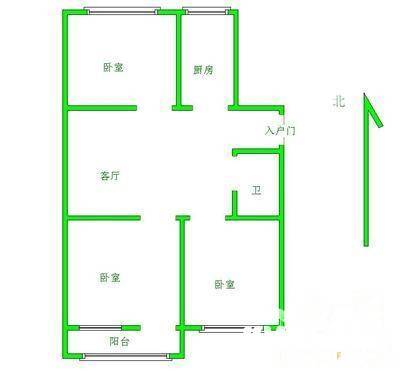 相王弄3室1厅1卫76㎡户型图