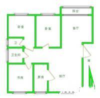 龙西新村3室2厅2卫99㎡户型图