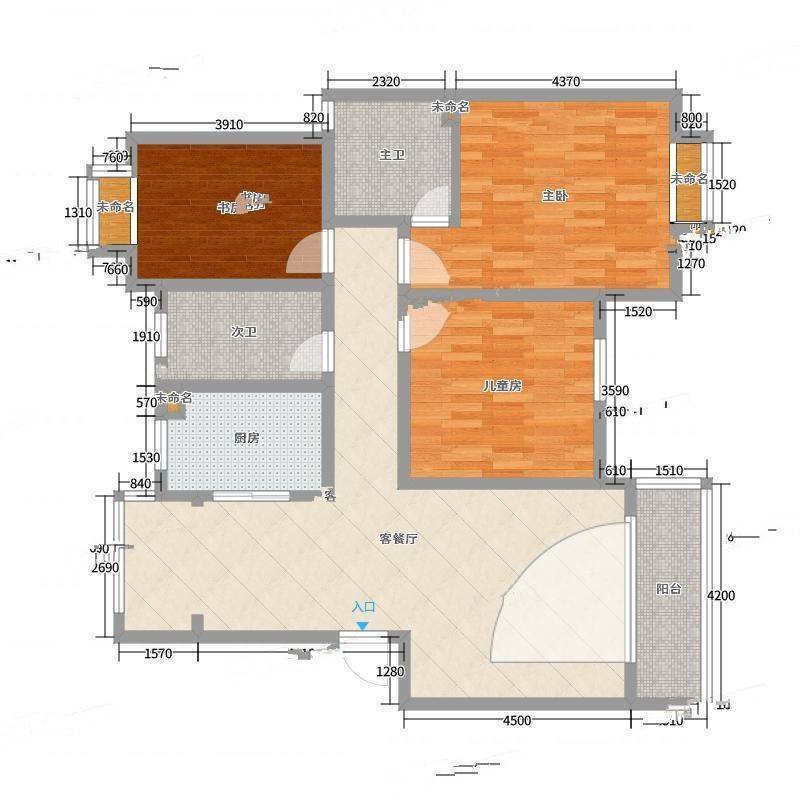 尹东新村3室0厅0卫123㎡户型图