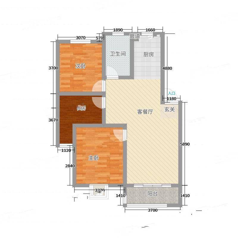 广枫名苑3室0厅0卫13㎡户型图